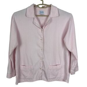 Lanz of Salzberg Pajama Set Medium Pink plaid cotton